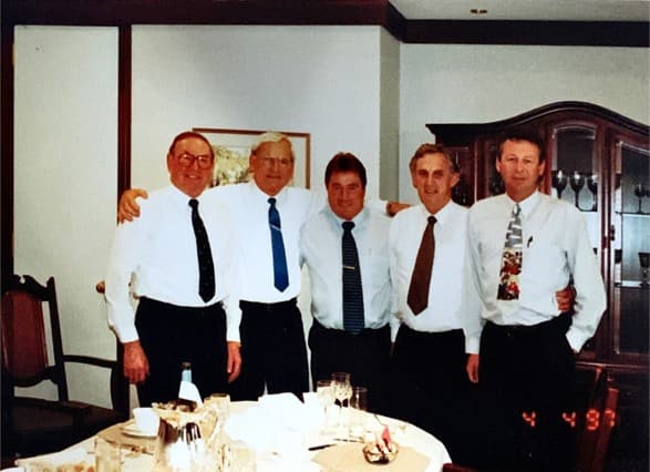 1997 function; Dick Edwards, Des Hardy,John Browning. Martin Hadfield and Gordon Thomas-Long