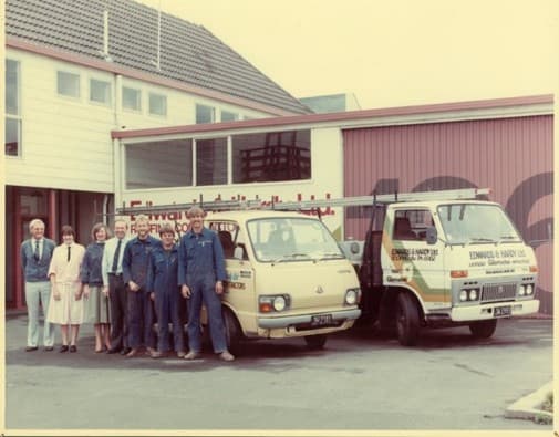 Dick Edwards and Des Hardy with the Christchurch Team