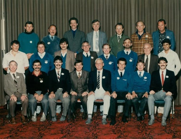 Sales teams from Auckland, Tauranga and Hamilton meeting in Auckland at the 1987 Conference