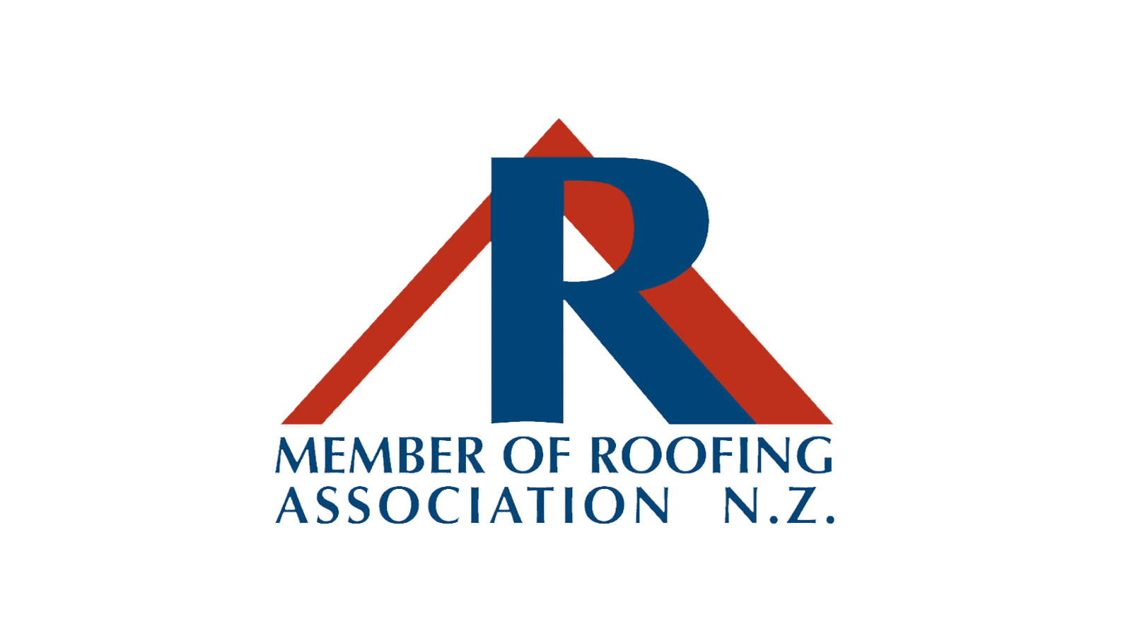 Roofing Association N.Z., logo - a stylized image of a roof with the company's name prominently displayed.