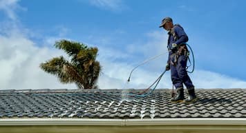 Roof Cleaning on a Concrete Roof